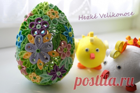 Декор пасхального яйца в технике квиллинг | Твои 9 жизней