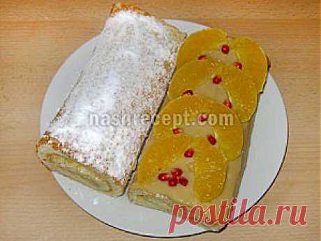Рулет бисквитный. Пошаговый рецепт с фото | Наш Рецепт. Вкусные рецепты