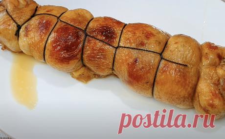Вместо скучной жарки курицы, кладем в нее начинку и делаем замену магазинной колбасе