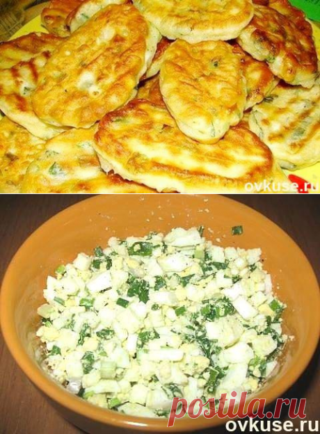 Самые ленивые пирожки с яйцом и зелёным луком за 10 минут