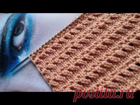 Рельефные дорожки спицами🧶knitting pattern.
