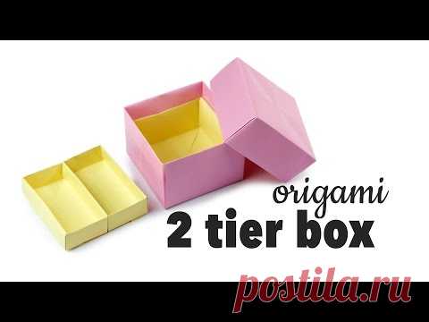 Оригами 2-ярусная коробка учебник-DIY-Paper Kawaii