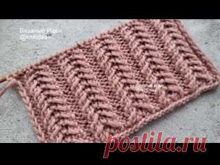 ПОВТОРЯЕМ ВСЕГО 2 РЯДА! Шикарная резинка спицами. Красивый узор - резинка спицами.  Раппорт 7 петель и 2 ряда.