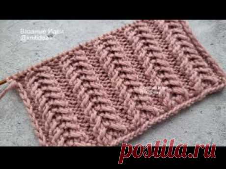 ПОВТОРЯЕМ ВСЕГО 2 РЯДА! Шикарная резинка спицами. Красивый узор - резинка спицами. Раппорт 7 петель и 2 ряда.