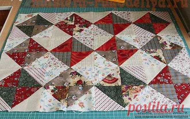 Интересные узоры пэчворка и способы сборки при шитье из треугольников простые и доступные