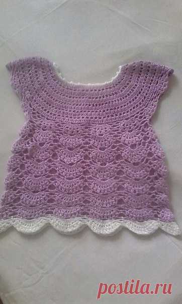 Топик на девочку двух лет (р-р 92),связан крючком из 