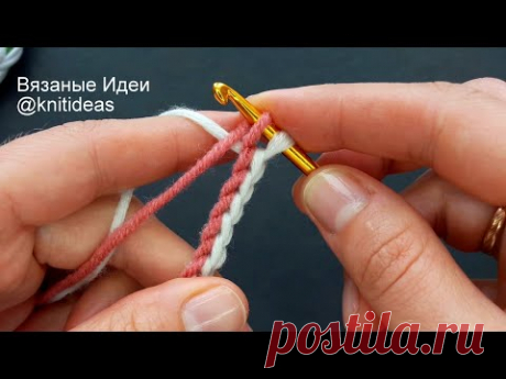 Удивительно просто вяжется! Двухцветный шнур крючком!