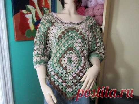 Crochet Blusa con cuandrado granny squares -  con Ruby Stedman