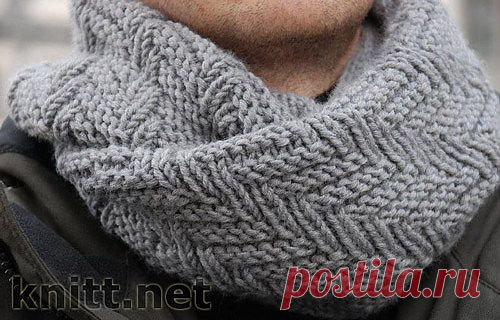 Шарф-снуд для мужчины | knitt.net | Все о вязании