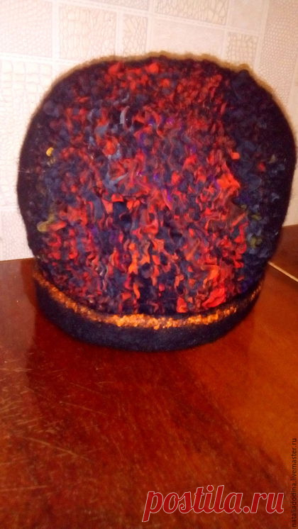 Купить Шапка и бактус - черный, абстрактный, шапка валяная, шапка шерстяная, шарф валяный