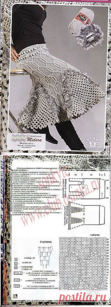 Вязаные юбки + схемы
