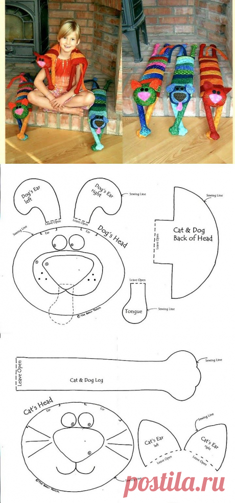 Игрушки - подушки с выкройками..