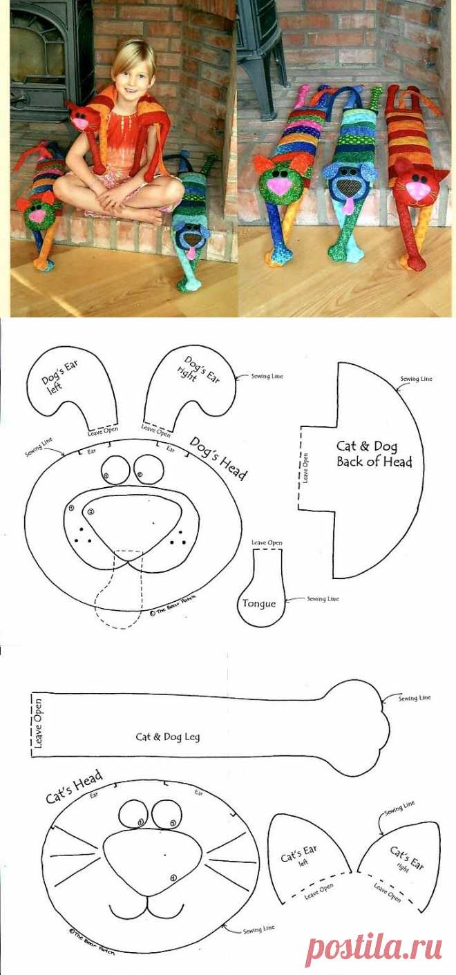 Игрушки - подушки с выкройками..