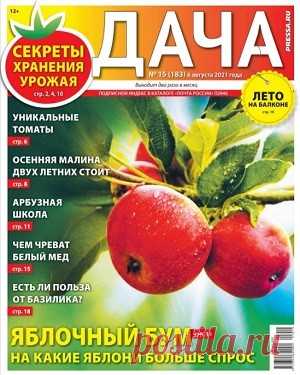 Дача №15 август 2021 - Почитаем Новый номер газеты Дача №15 август 2021.В этом номере: Лето на балконе.На какие яблони больше спрос.Уникальные томаты.Осенняя малина двух летних стоит.Арбузная школа.Чем чреват белый мёд.Есть ли польза от базилика?И многое другое в свежем номере газеты «Дача»
