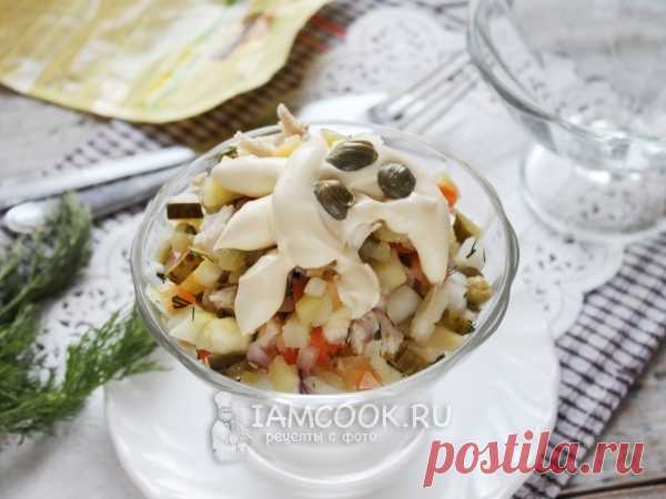 Оливье с жареной куриной грудкой — рецепт с фото на Русском, шаг за шагом. Еще один вариант всем известного салата. #салат #салатик #оливье #закуска #закусочка #новыйгод #новогоднееменю