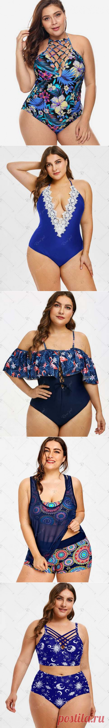 Купальники для полных девушек и женщин американского бренда RoseGal лето 2019 (50 фото)