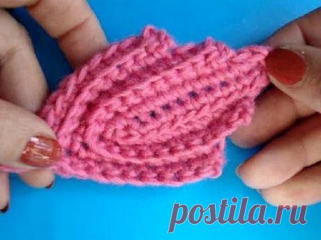 Вязание крючком - Урок 182 - листик ирландское кружево - YouTube