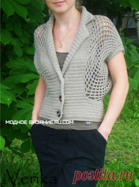 Супер наряд - Болеро на пуговицах крючком