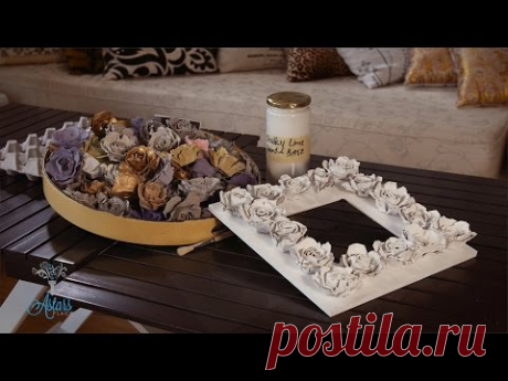 Розы из яичных лотков (видео) / Мое творчество - бумага и картон