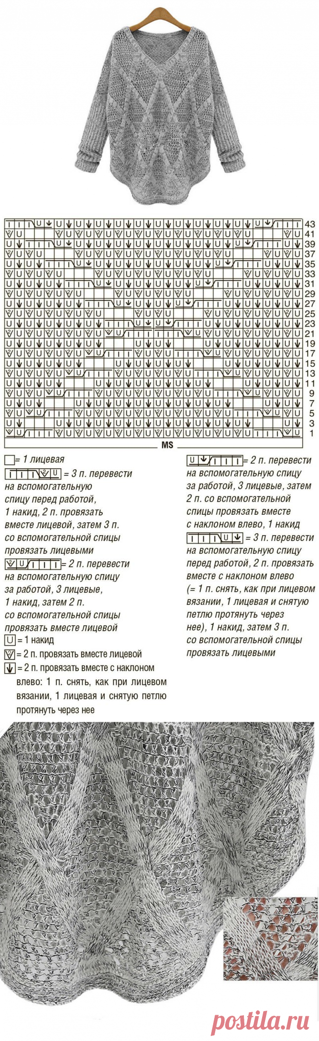 Свободный пуловер с ромбами. Связать красивый женский свитер спицами |