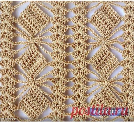 В копилку: узор крючком &quot;Квадратики в ажуре&quot;. МК + схема