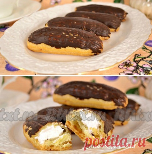Заварные пирожные с белковым кремом от Елены Калининой

Заварные пирожные с белковым кремом - вкуснейшее лакомство как для детей, так и для взрослых. Заварной белковый крем - легкий и воздушный, а заварное тесто по этому рецепту получается всегда. Обязательно попробуйте!
Для приготовления заварных пирожных с белковым кремом понадобится:
Для теста:
маргарин (хороший) или масло сливочное - 100 г;
мука - 130 г;
вода - 200 мл;
соль - щепотка;
яйца - 3 шт.
Для белкового крема:
...