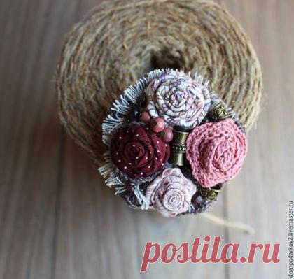 Купить Брошь "Розовое ретро". - брошь, брошь ручной работы, брошка, брошь авторская