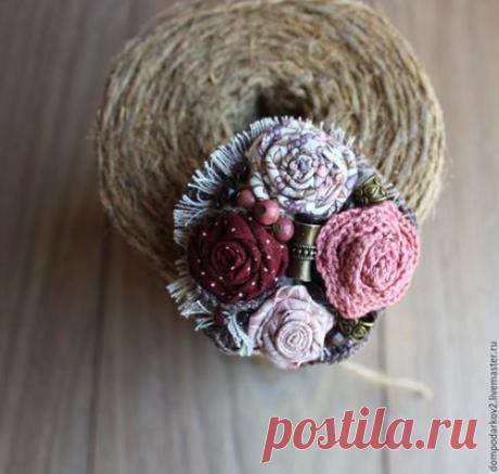 Купить Брошь &quot;Розовое ретро&quot;. - брошь, брошь ручной работы, брошка, брошь авторская