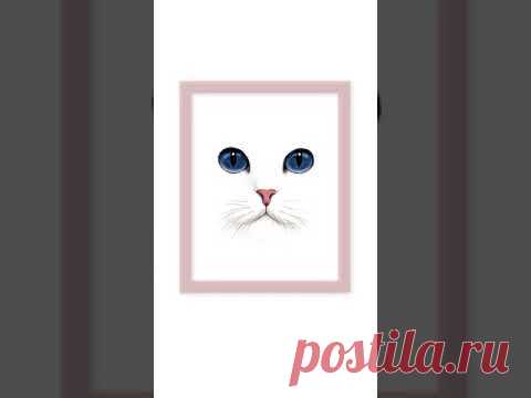 Нарисовала портрет кошки - YouTube