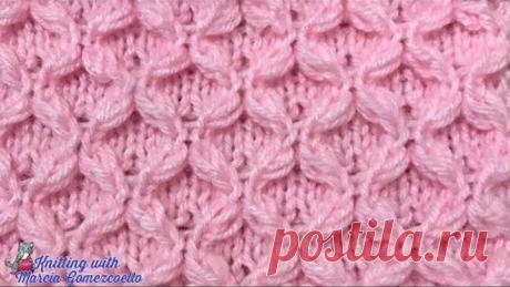 TEJIDOS A DOS AGUJAS: 29- Flores Puff/ KNITTING WITH TWO NEEDLES: Flowers Puff