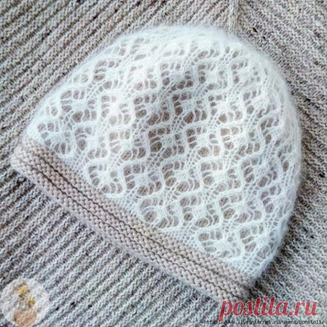 Ажурная двухслойная шапка 