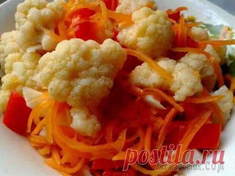 Суточная маринованная цветная капуста - Четыре вкуса - Медиаплатформа МирТесен Цветная капуста получается очень вкусная, хрустящая и твёрдая. Медиаплатформа МирТесен