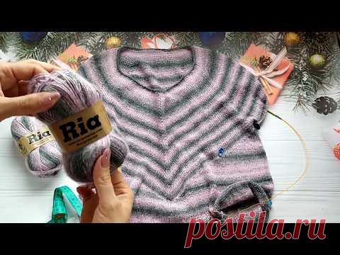 Полосатый пуловер. Часть 3. Обзор процесса вязания.