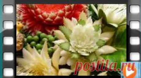 Карвинг (вырезание) из овощей и фруктов. Идеи для украшения стола | Четыре вкуса