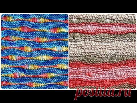 МК: Волнообразный узор с вытянутыми петлями+ИДЕИ ДЛЯ ВДОХНОВЕНИЯ