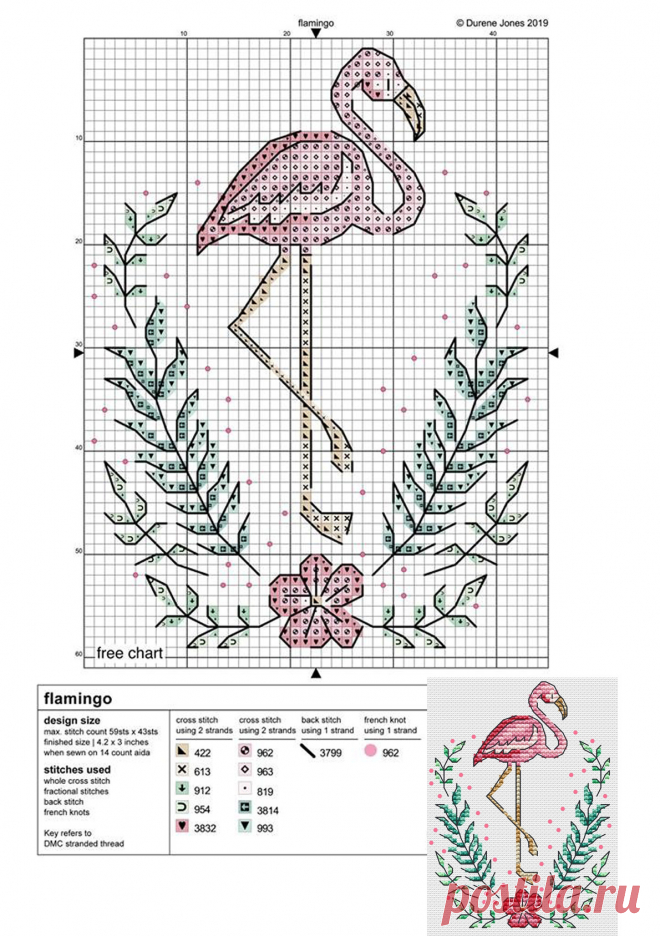 схема вышивки крестом
flamingo
