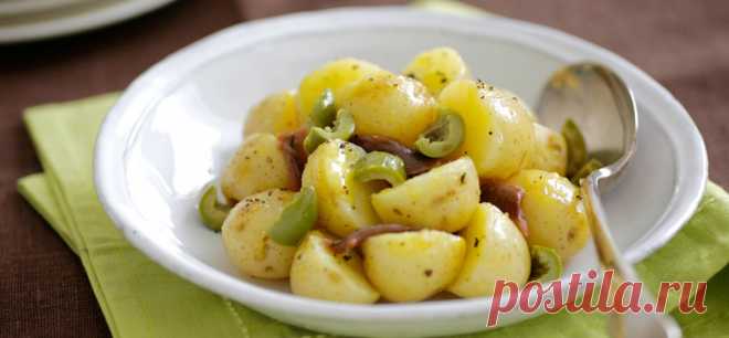 Картофель, тушенный с оливками и лимоном . Милая Я