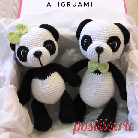 PDF Мини Пандочка крючком. FREE crochet pattern; Аmigurumi animal patterns. Амигуруми схемы и описания на русском. Вязаные игрушки и поделки своими руками #amimore - Панда, пандочка, медведь, медвежонок, мишка.