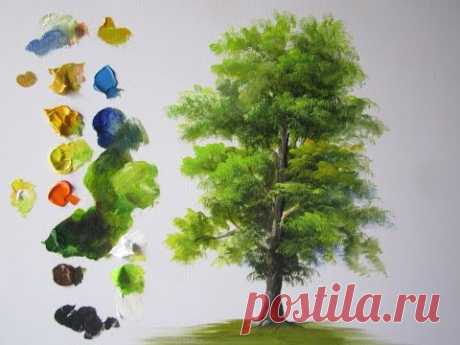 How to paint a tree in Acrylics lesson 3 - YouTube