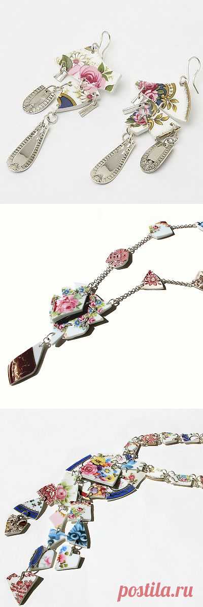 Серьги из битых тарелок и ложек / Украшения и бижутерия / ВТОРАЯ УЛИЦА
