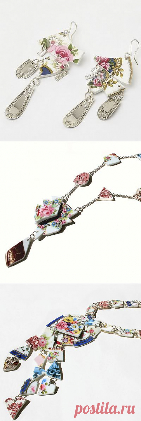 Серьги из битых тарелок и ложек / Украшения и бижутерия / ВТОРАЯ УЛИЦА