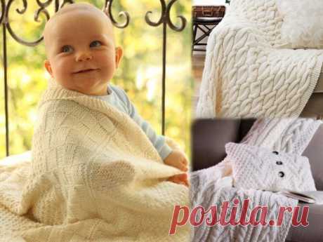 Схемы и описание вязания пледа спицами