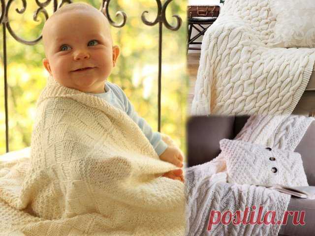 Схемы и описание вязания пледа спицами