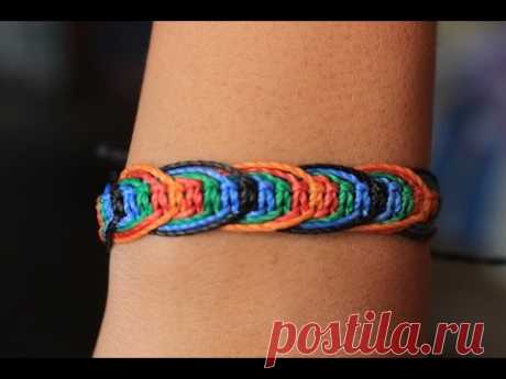 como hacer una pulsera macrame de nudos planos con ondas punto espiga
