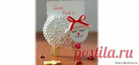 Овечка из ватных палочек своими руками