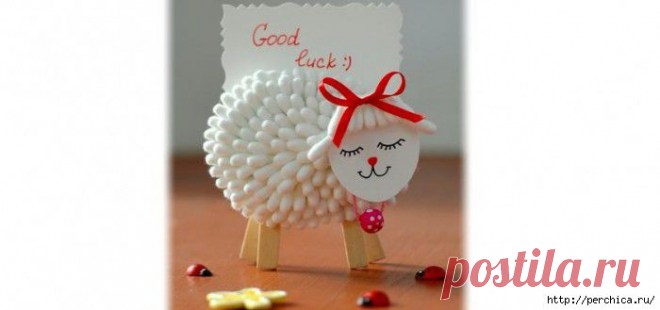 Овечка из ватных палочек своими руками