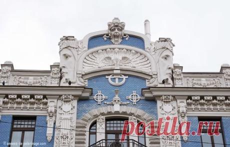 Фасад в стиле модерн в Риге, ул. антонияс