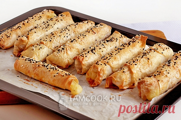 Трубочки из лаваша с картошкой