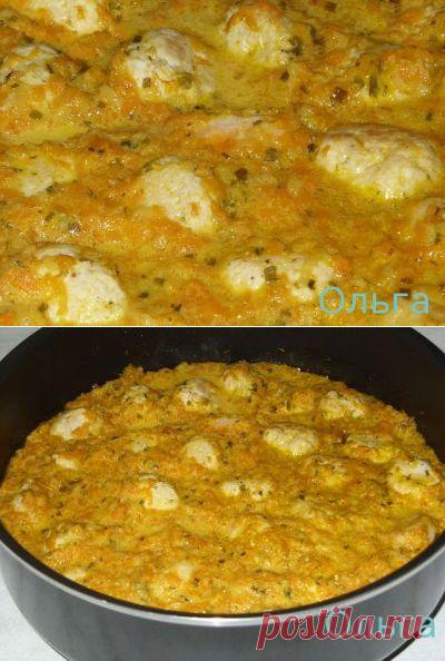 Куриные фрикадельки в тыквенном соусе