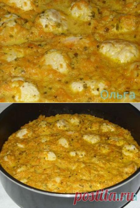 Куриные фрикадельки в тыквенном соусе